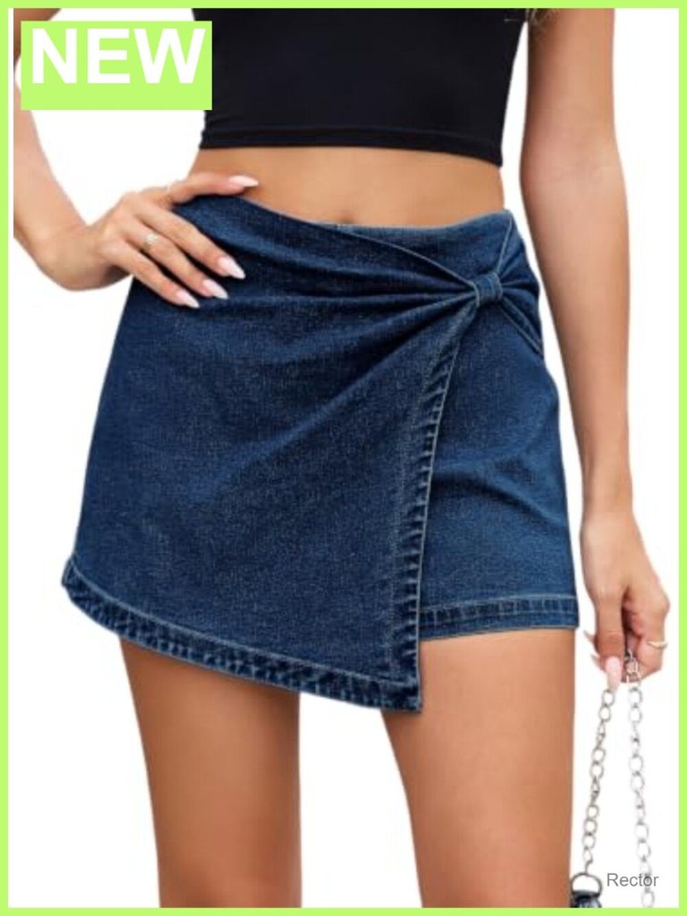 High Waisted Denim Skort Stretchy Cotton Blend Mini Skirt Casual Summer
